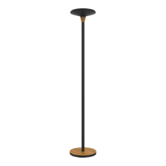 Lampadaire LED Unilux Baly Bambou Noir - Design élégant en Bambou - Éclairage LED Efficace - Hauteur réglable - Base résistante