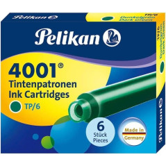 Pelikan Boite de 6 Cartouches 4001 TP/6 - Recharge Stylo Plume - Couleur Vert Foncé