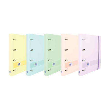 Pack de 10 - Oxford Europeanbinder Live  Go Classeur 4 anneaux Format A4 avec remplacement carré 5x5 mm et 4 trous