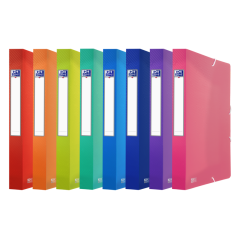 Pack de 10 - Dossier de projet Oxford Urban A4 - Couverture plastique translucide - 3 rabats fixes - Dos 40 mm