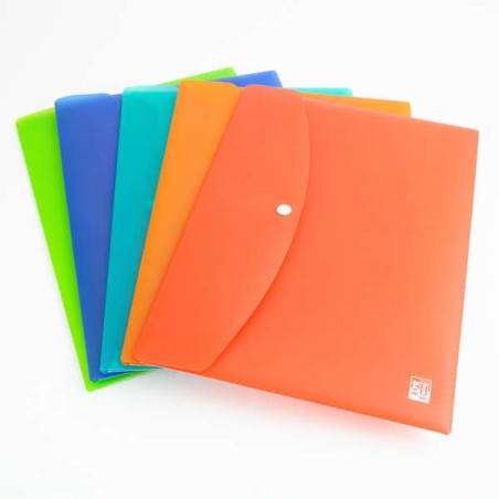 Pack de 5 - Chemise en plastique rigide translucide Oxford Urban - Enveloppe avec fermoir - Résistante et durable