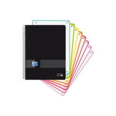 Pack de 4 - Oxford Live & Go Europeanbook A5+ - Couverture plastique - 160 feuilles - Couleurs assorties