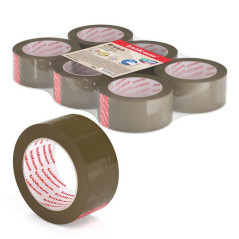 Pack de 6 - Sceau d'emballage Erichkrause - Dimensions 48 mm x 50 m - Adhésif haute adhérence - Facile à découper