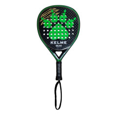 Raquette de padel Kelme Bear – Forme de larme – Cadre et face 100 % carbone – Face 3D – Noir Eva Soft Ultra Core – Design