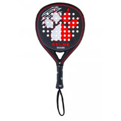 Raquette de padel Kelme Shark - Forme mixte - Cadre 100 % carbone - Face 100 % fibre de carbone - Noyau Eva Xtra Soft