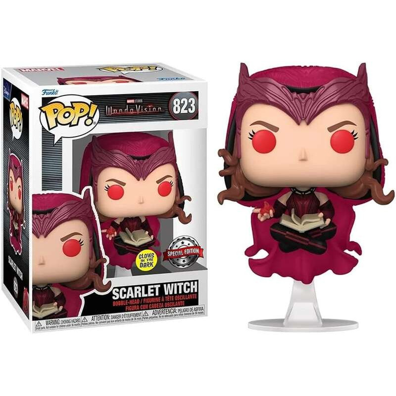 Funko Pop Marvel WandaVision Scarlet Witch Ed Glows in the Dark - Figurine Vinyle - Hauteur 9cm env