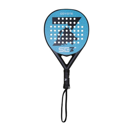 Ensemble de raquettes de padel Coyote - Forme ronde - Cadre et face 100  fibre de verre - Noyau en caoutchouc Eva XtraSoft noir