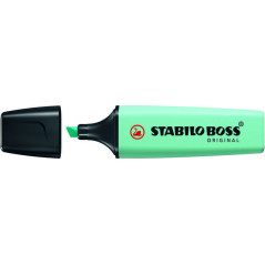 Pack de 10 - Stylo marqueur fluorescent pastel Stabilo Boss 70 - Trait entre 2 et 5 mm - Rechargeable - Encre à base d'eau