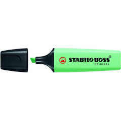 Pack de 10 - Stylo marqueur fluorescent pastel Stabilo Boss 70 - Trait entre 2 et 5 mm - Rechargeable - Encre à base d'eau