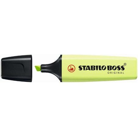 Pack de 10 - Marqueur Fluorescent Pastel Stabilo Boss 70 - Trait entre 2 et 5 mm - Rechargeable - Encre à Base d'Eau