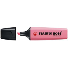 Pack de 10 - Marqueur Fluorescent Pastel Stabilo Boss 70 - Trait entre 2 et 5 mm - Rechargeable - Encre à Base d'Eau
