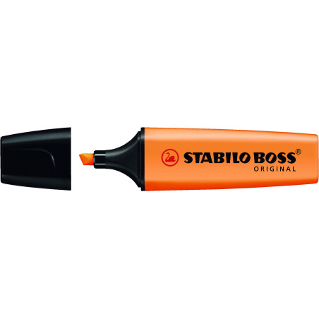 Pack de 10 - Stylo marqueur fluorescent Stabilo Boss 70 - Trait entre 2 et 5 mm - Rechargeable - Encre à base d'eau