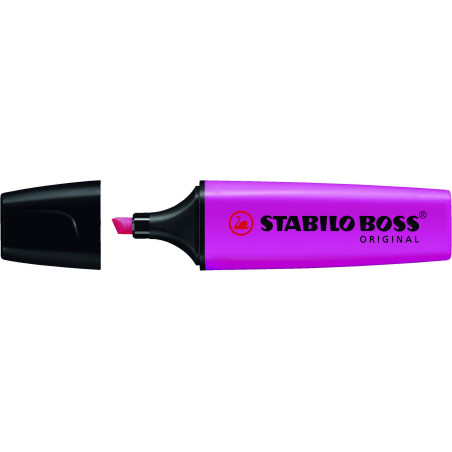 Pack de 10 - Stylo marqueur fluorescent Stabilo Boss 70 - Trait entre 2 et 5 mm - Rechargeable - Encre à base d'eau