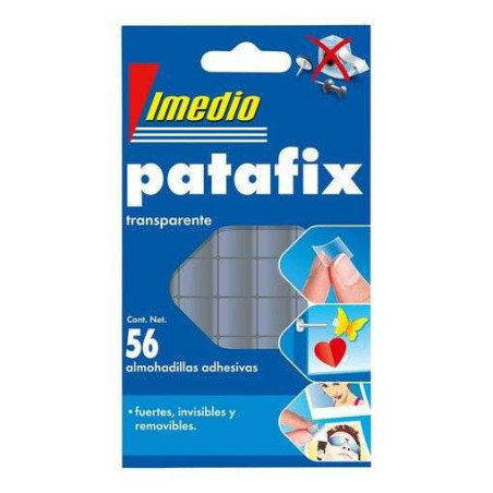 Pack de 12 - Imedio Patafix Mastic Adhésif Transparent - Solide, Propre et Amovible - 56 Pièces