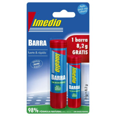 Imedio Pack de 2 Bâtons de Colle 1x 21grs + 1x 8,2grs - Sans Solvant - Lavable - Adapté à un Usage Scolaire