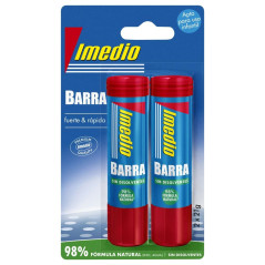 Imedio Pack de 2 Bâtons de Colle de 21grs - Sans Solvant - Lavable - Adapté à un Usage Scolaire
