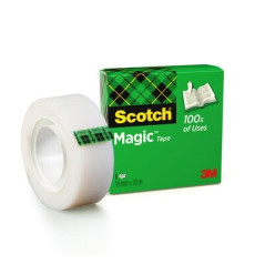 Scotch Magic Tape Ruban adhésif invisible 19 mm x 33 m - Finition mate invisible - Parfait pour létiquetage
