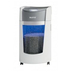 Destructeur de papier Leitz IQ OptiMax Office DIN P5 - Détruit jusqu'à 10 feuilles - Poubelle 35 L avec technologie Spin