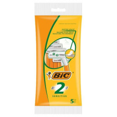 Bic Sensitive 2 Lot de 5 rasoirs jetables à 2 lames