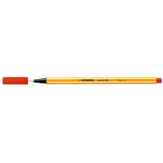 Pack de 10 - Marqueur Stabilo Point 88 à pointe fine fibre - trait 0,4 mm - encre à base d'eau - couleur rouge