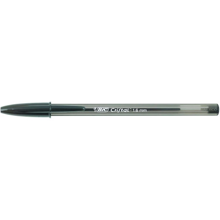 Pack de 50 - Stylo Bille Bic Cristal Large - Pointe Épaisseur 1,6 mm - Course 0,60 mm - Encre à Base d'Huile - Translucide