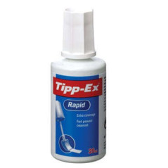 Pack de 10 - Tipp-Ex Rapid Corrective Liquid 20 ml - Formule à séchage rapide - Applicateur en mousse
