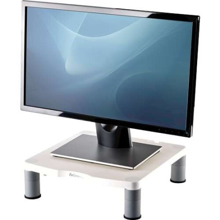 Fellowes Support d'Écran Standard - Réglable sur 3 Hauteurs - Pieds Antidérapants - Jusqu'à 27kg - Couleur Gris