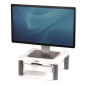 Fellowes Monitor Stand Plus - Réglable sur 5 hauteurs - Tiroir de rangement - Jusqu'à 36 kg - Couleur Gris
