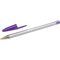 Pack de 20 - Stylo roller Bic Cristal Fun - Pointe épaisse 1,6 mm - Encre à base d'huile - Violet