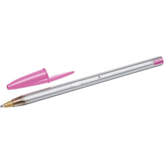 Pack de 20 - Stylo Bille Bic Cristal Fun - Pointe Épaisseur 1,6 mm - Encre à Base d'Huile - Couleur Rose