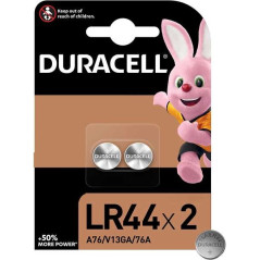 Piles bouton alcalines Duracell LR44 76AA76V13GA 15V - 2 unités