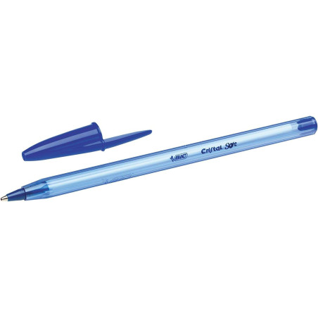 Pack de 50 - Stylos à bille souples Bic Cristal - Pointe moyenne 1,2 mm - Course 0,45 mm - Écriture fluide - Couleur bleue