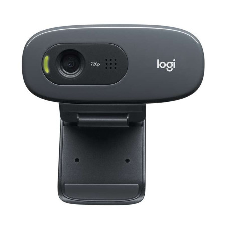 Webcam Logitech C270 HD 720p - 3Mpx - USB 2.0 - Microphone intégré - Angle de vision 60º - Mise au point fixe - Câble 1,50