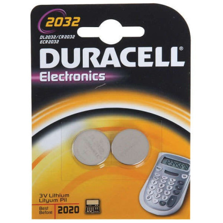 Pile bouton au lithium Duracell DL2032B2 CR2032 3V 2 unités