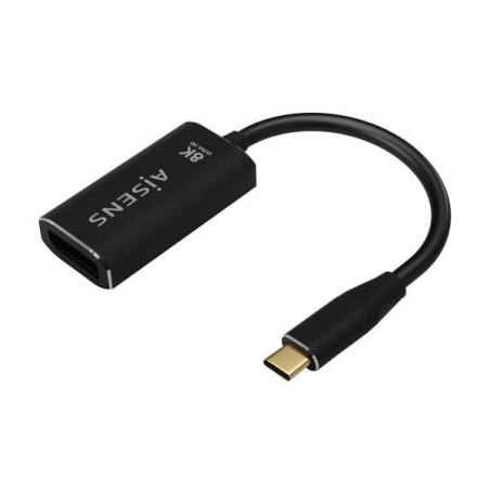 Convertisseur USB-C vers Displayport Aisens Aluminium 8K@60Hz - USB-C/M-DP/H - 15cm - Noir
