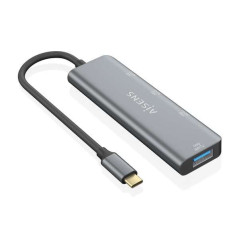 Aisens Hub USB 32 GEN2 10G USB-C - USB-CM-1xUSB-CH-3xUSB-AH - 15cm - Couleur Gris