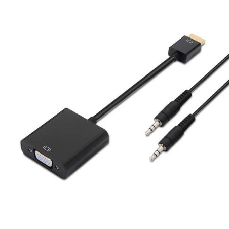 Aisens Convertisseur HDMI vers SVGAAudio - HDMI A Mâle-SVGA FemelleJACK 35H - 10 cm10m - Couleur Noir