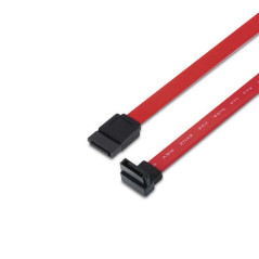 Câble de données Aisens SATA III 6G coudé - 05 m pour disque dur SSD SATA I - II - III - Couleur rouge
