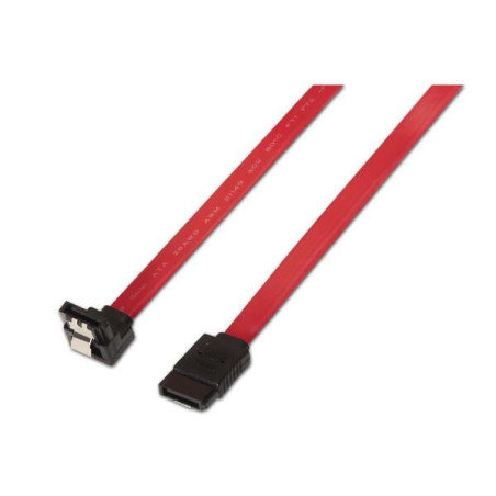 Aisens Câble de données SATA III 6G Données coudé avec ancrages - 05 m pour disque dur SSD SATA I - II - III - Couleur rouge