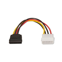 Câble dalimentation Aisens SATA - Molex 4pinM-SATA Femelle - 16cm - 100 Cuivre - Couleur Noir