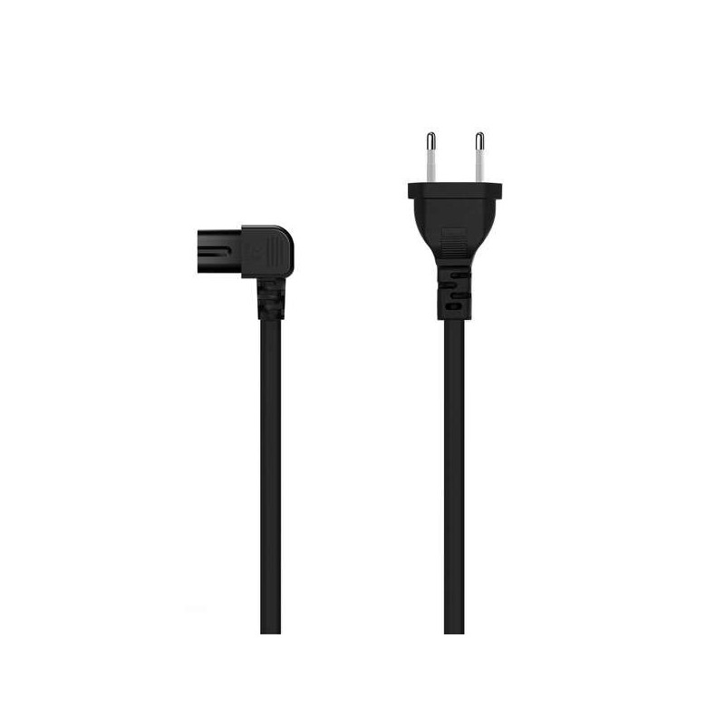 Aisens Câble d'alimentation coudé Forme 8 - CEE7/16/M-C7/H - 3,0 M - Couleur Noir