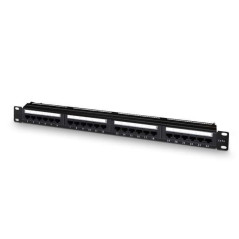 Panneau de Brassage Aisens 24 Ports RJ45 Cat.6 UTP - 19" 1U Dual IDC - Couleur Noir