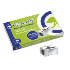 Pack de 24 - Taille-crayon métallique Bismark pour crayons normaux - Couleur acier