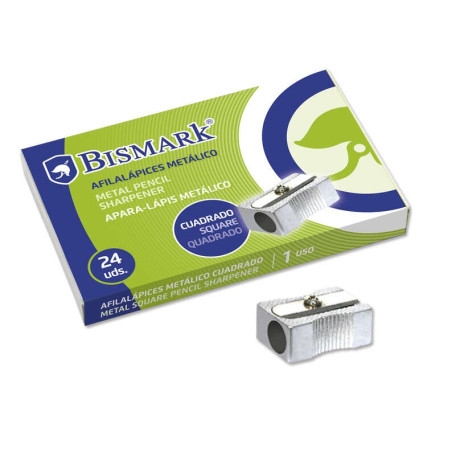 Pack de 24 - Taille-crayon métallique Bismark pour crayons normaux - Couleur acier