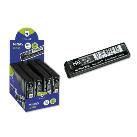 Pack de 60 - Mines de rechange Bismark pour porte-mines - HB - 0,5 mm