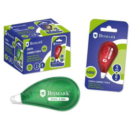 Pack de 24 - Bismark Mini ruban correcteur sec - Haute qualité - Correction rapide - Ne tache pas