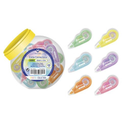 Pack de 48 - Ruban correcteur Bismark Mini Pastel - Haute qualité - Correction instantanée - Ne tache pas