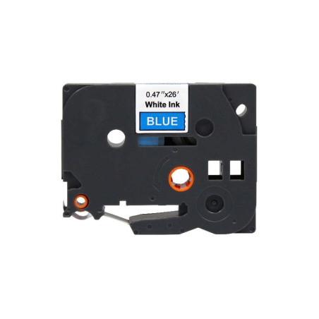 Ruban pour étiquettes laminé générique Brother TZe535 - Texte blanc sur fond bleu - Largeur 12 mm x 8 mètres