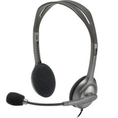 Logitech H111 Casque Stéréo avec Microphone - Micro Rotatif - Arceau Ajustable - Jack 35 mm - Câble 180 m - Couleur Gris