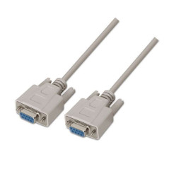 Câble série Aisens Null Modem - DB9/H-DB9/H - 1,8 m pour appareils de communication équipés d'un port série - Couleur beige
